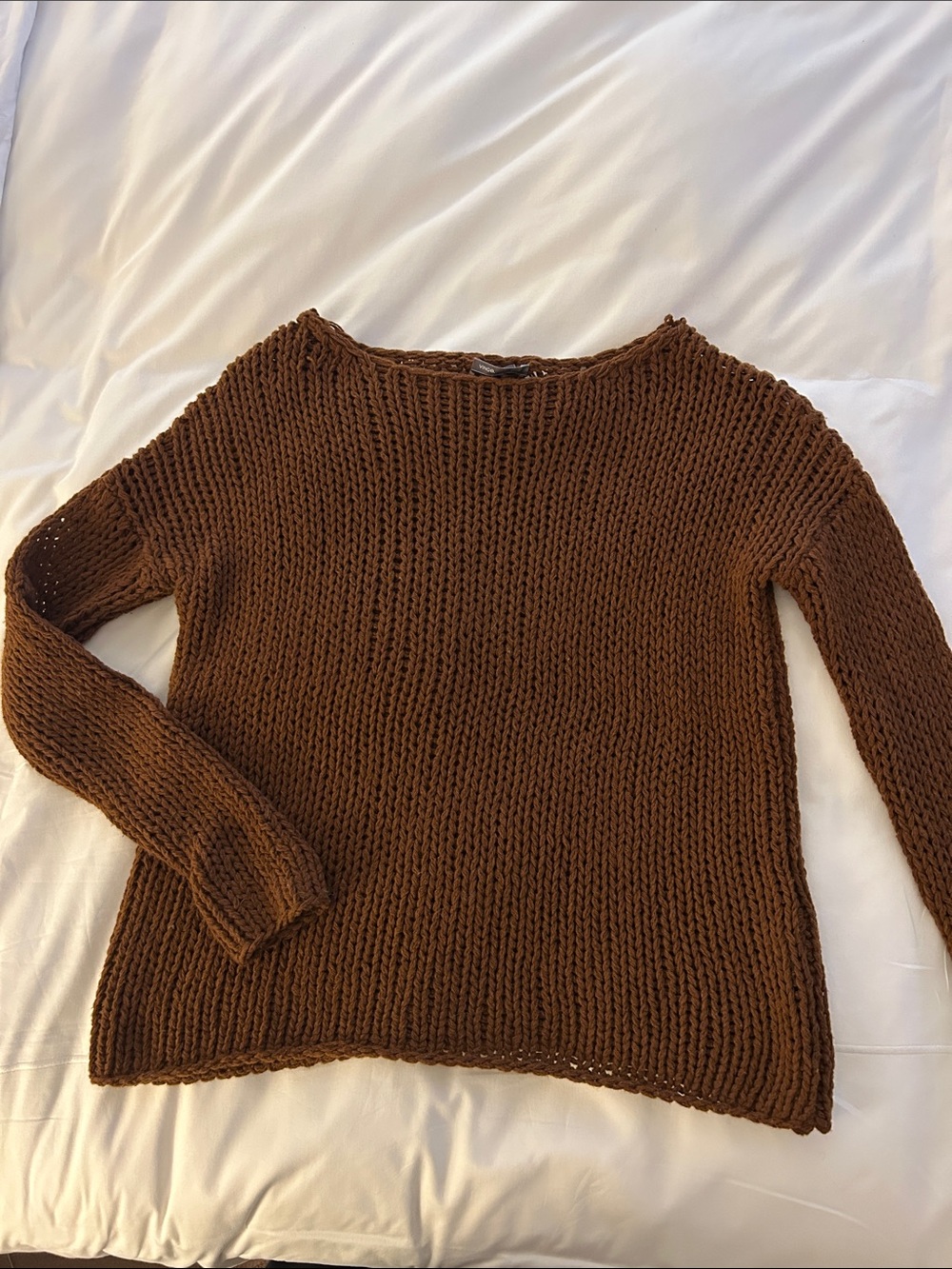 Vince Chunky Scoop-Neck Sweater in Brown